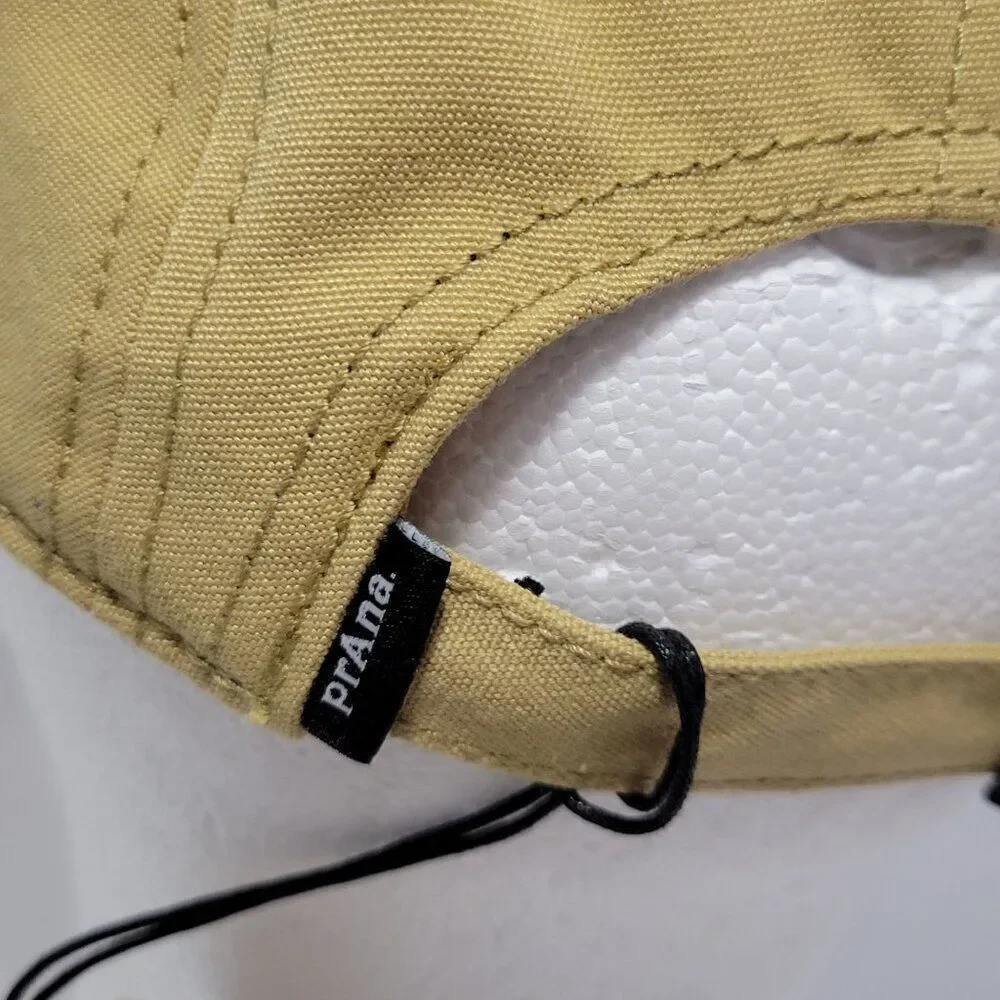 Prana Foothills Flat Brim‎ Hat UPF 50 Tan Adjustable Unisex Logo Packable NEW